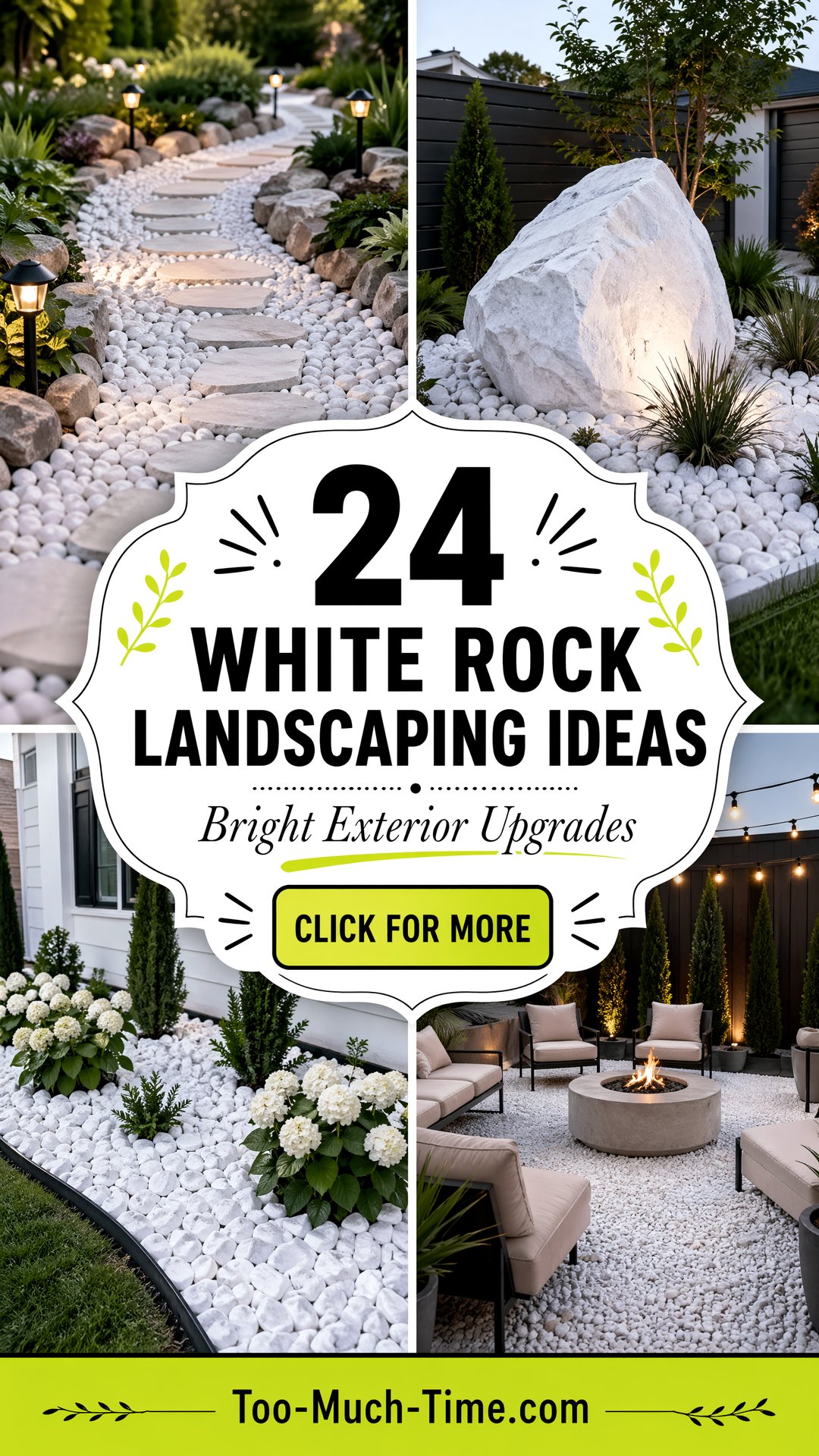 24 White Rock Landscaping Ideas for Bright Exteriors - 24 White Rock Landscaping Ideas for Bright Exteriors