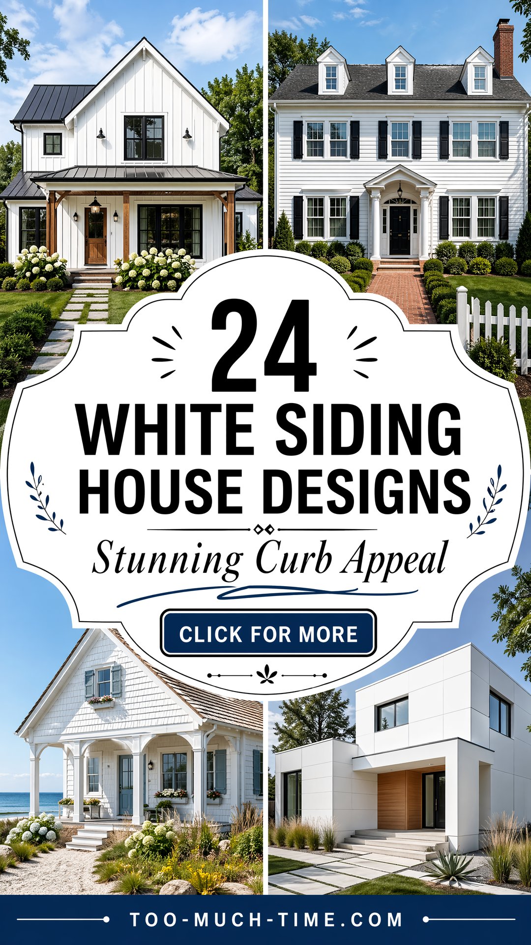 24 White Siding House Designs for Curb-appeal Exteriors - 24 White Siding House Designs for Curb-appeal Exteriors