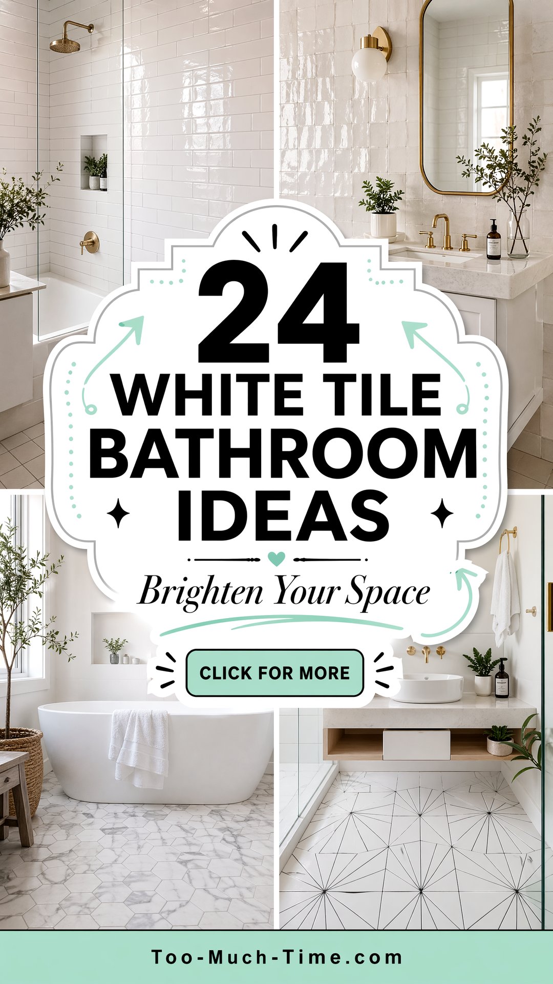 24 White Tile Bathroom Ideas to Brighten Rooms Today - 24 White Tile Bathroom Ideas to Brighten Rooms Today