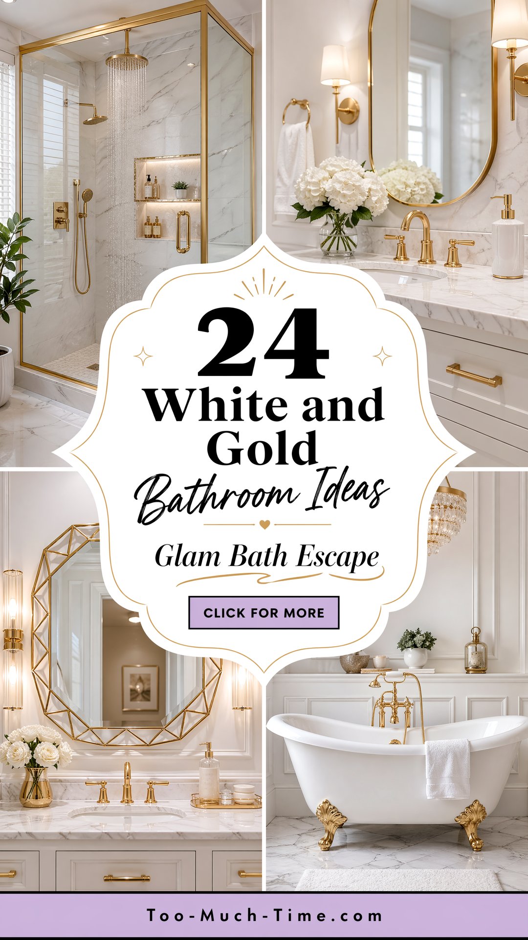 24 White and Gold Bathroom Ideas a Practical Guide - 24 White and Gold Bathroom Ideas: a Practical Guide