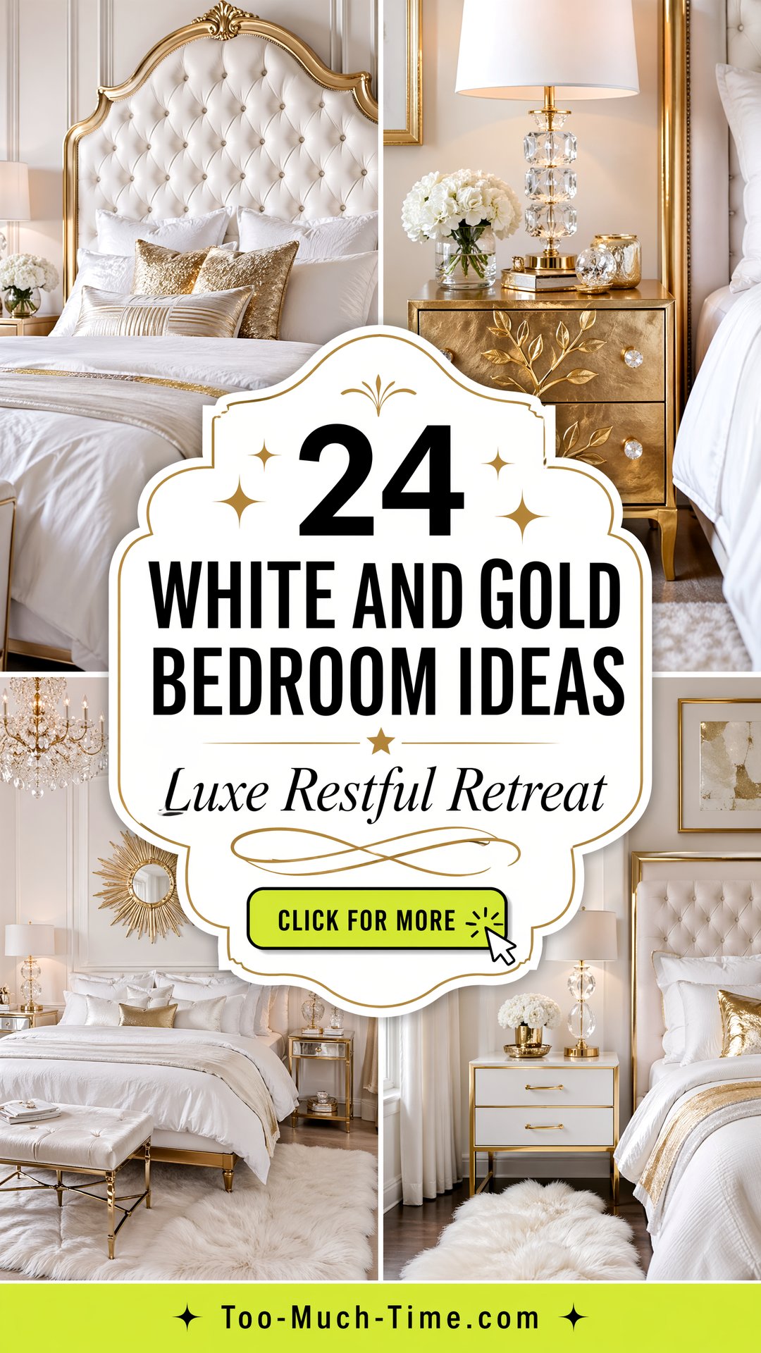 24 White and Gold Bedroom Ideas a Refreshing Look - 24 White and Gold Bedroom Ideas: a Refreshing Look