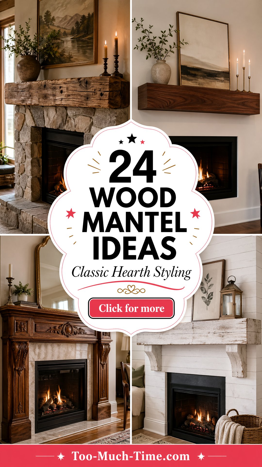 24 Wood Mantel Ideas Classic Fireplace Mantels Today - 24 Wood Mantel Ideas: Classic Fireplace Mantels Today