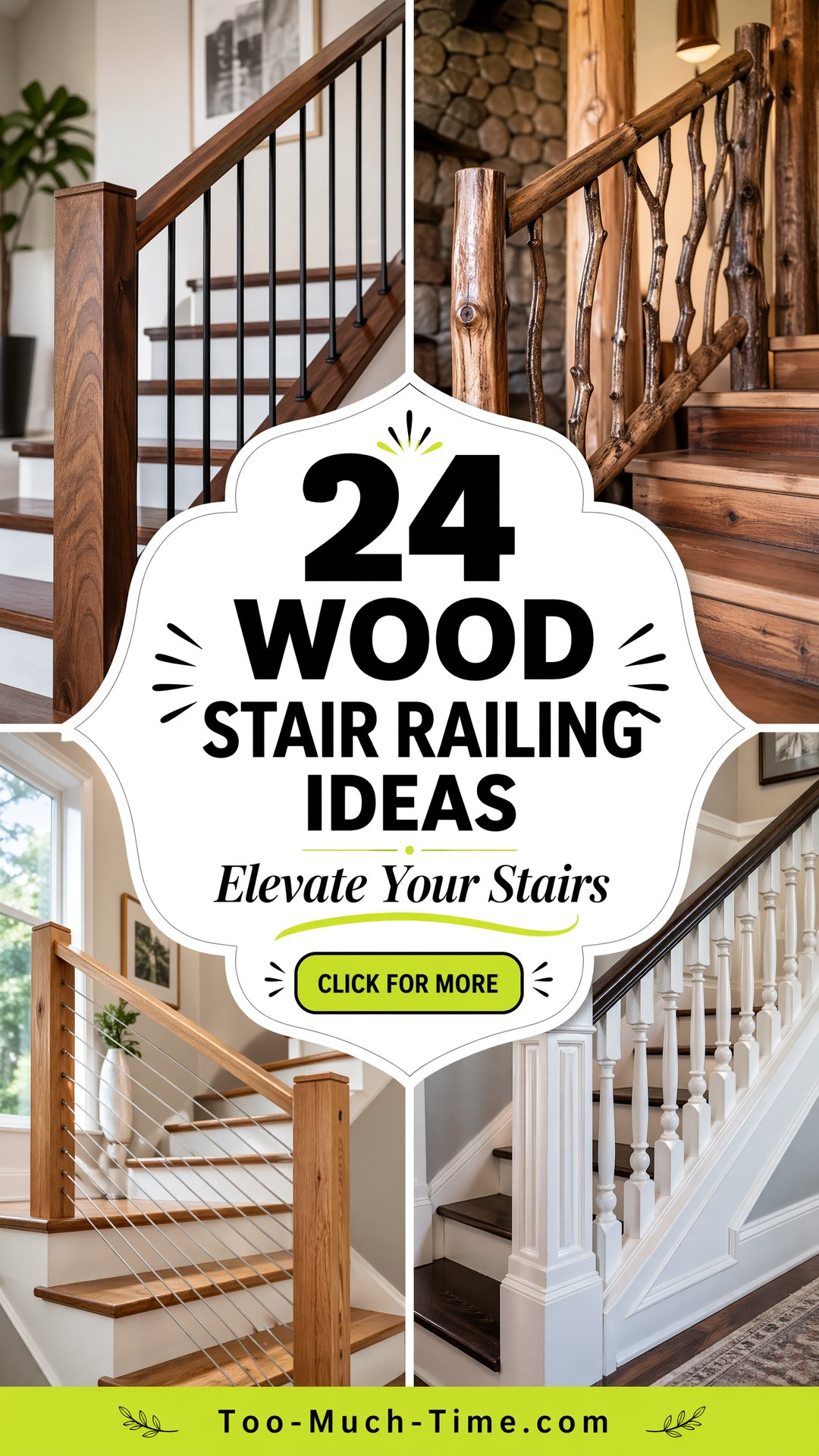 24 Wood Stair Railing Ideas to Elevate Interior Stairs - 24 Wood Stair Railing Ideas to Elevate Interior Stairs