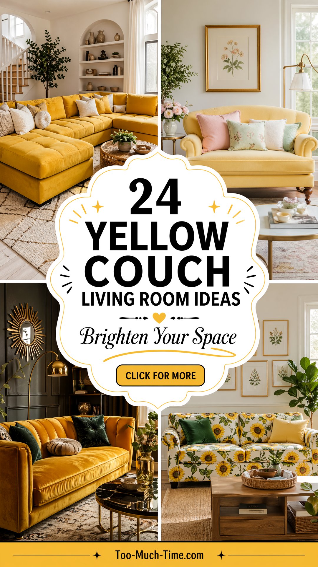 24 Yellow Couch Living Room Ideas to Brighten Spaces - 24 Yellow Couch Living Room Ideas to Brighten Spaces