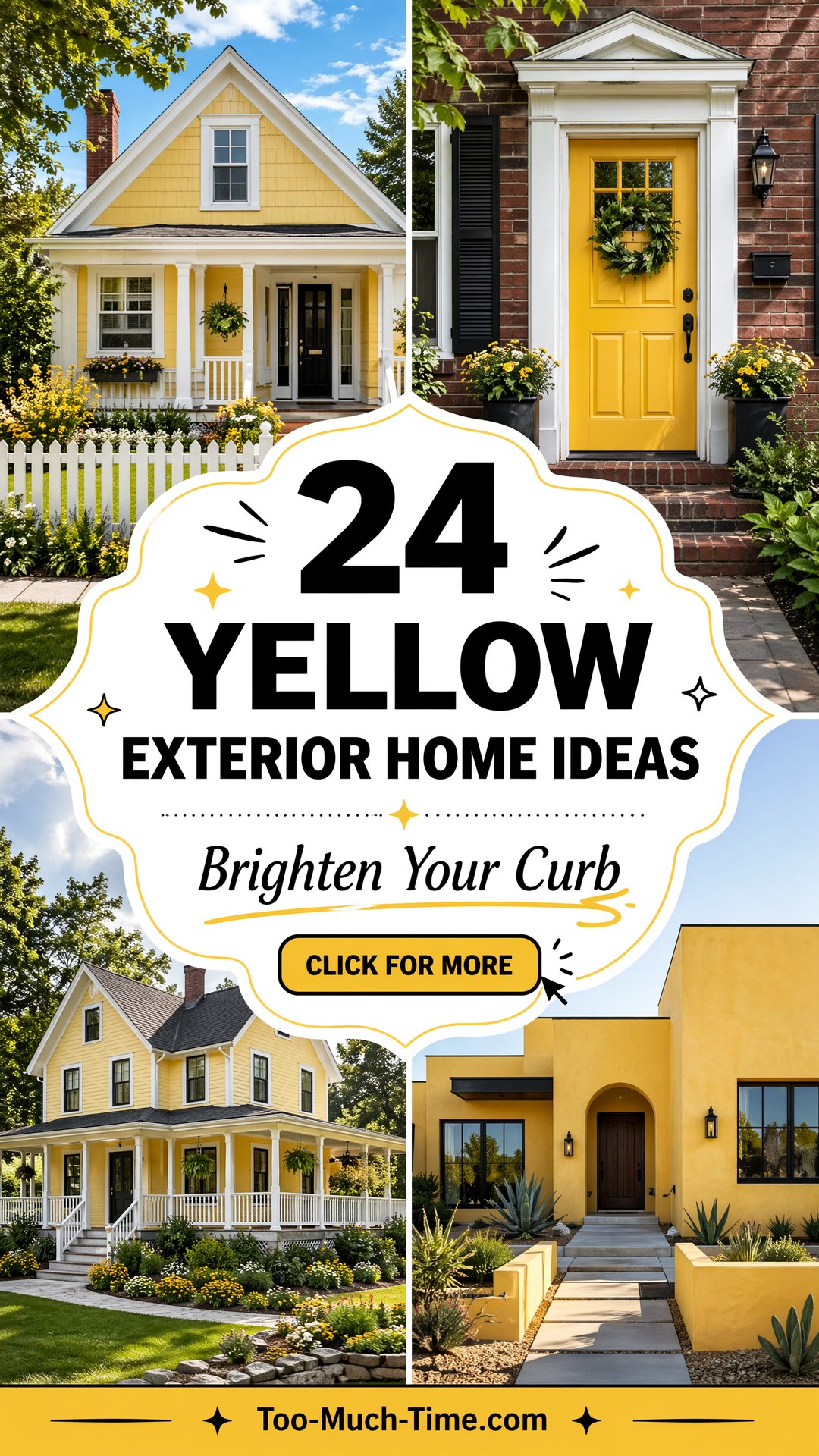 24 Yellow Exterior Home Ideas to Brighten Curb Appeal - 24 Yellow Exterior Home Ideas to Brighten Curb Appeal