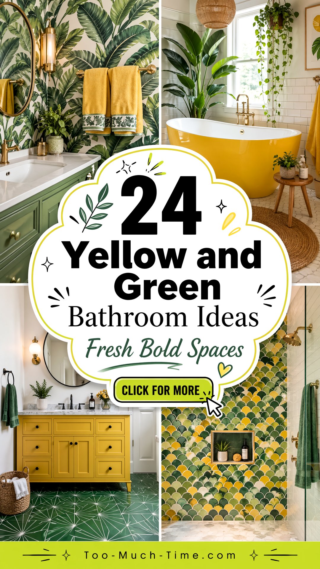 24 Yellow and Green Bathroom Ideas to Create Bright Spaces - 24 Yellow and Green Bathroom Ideas to Create Bright Spaces